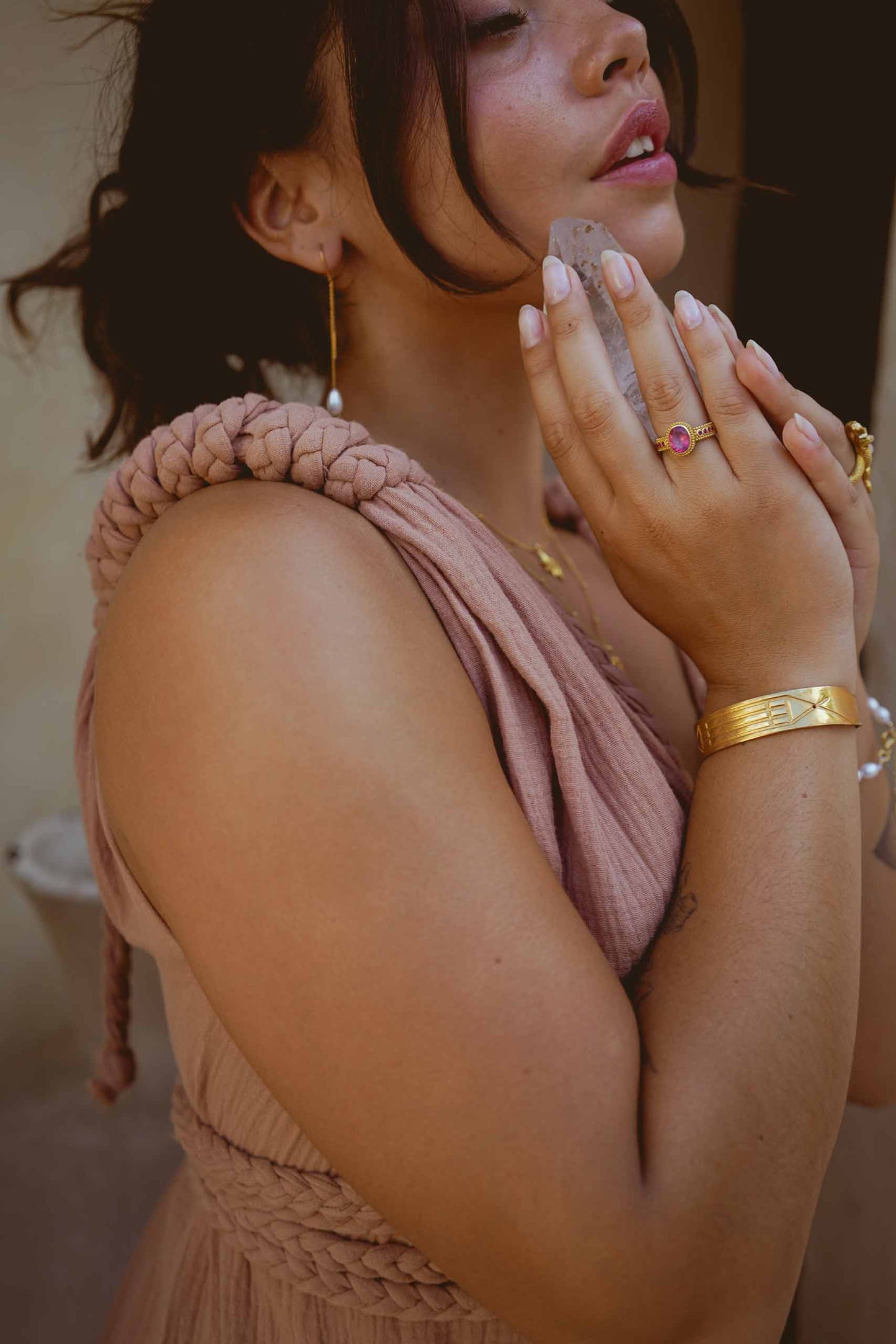 Pink Topaz Queen Ring