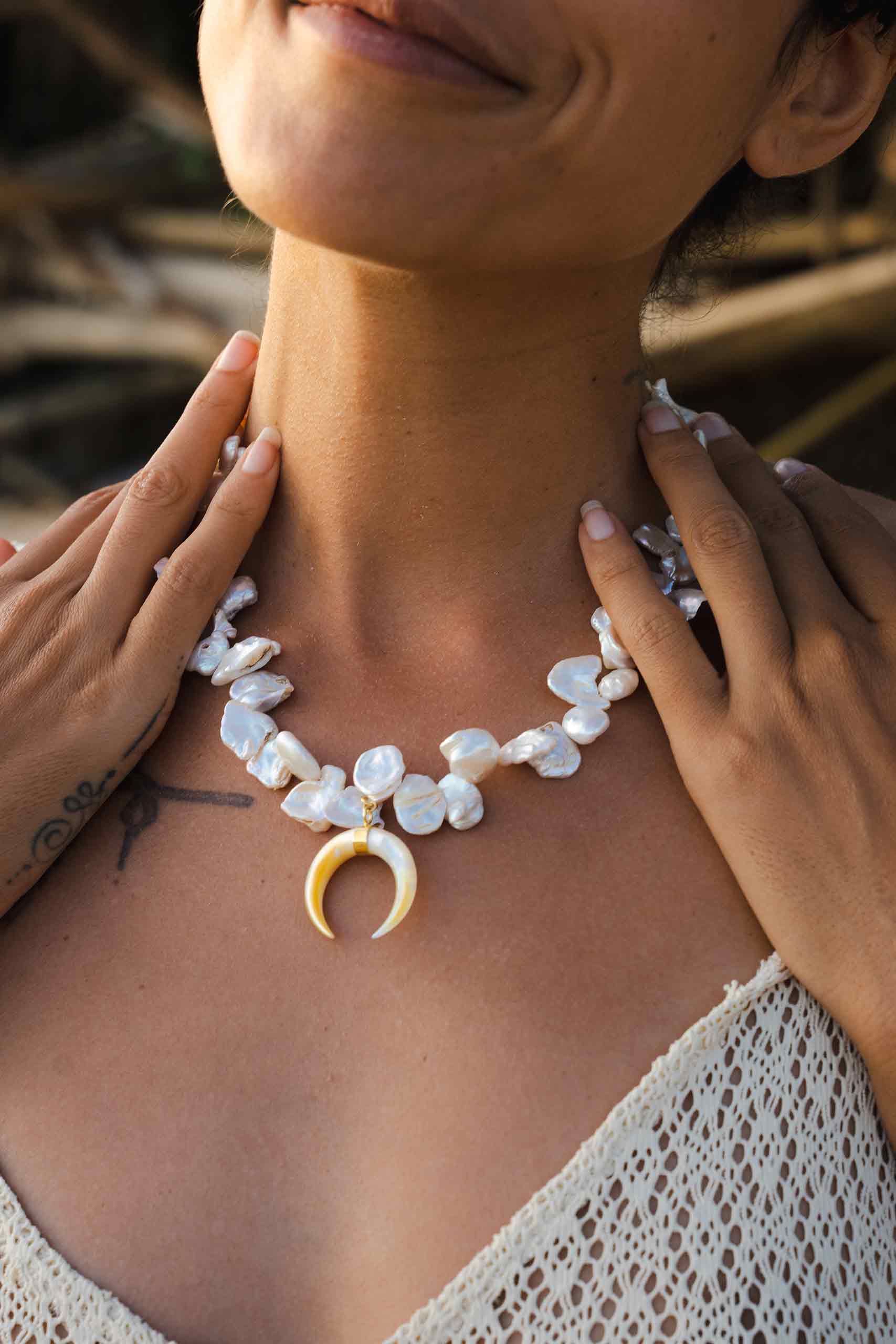 Moon deals pearl necklace