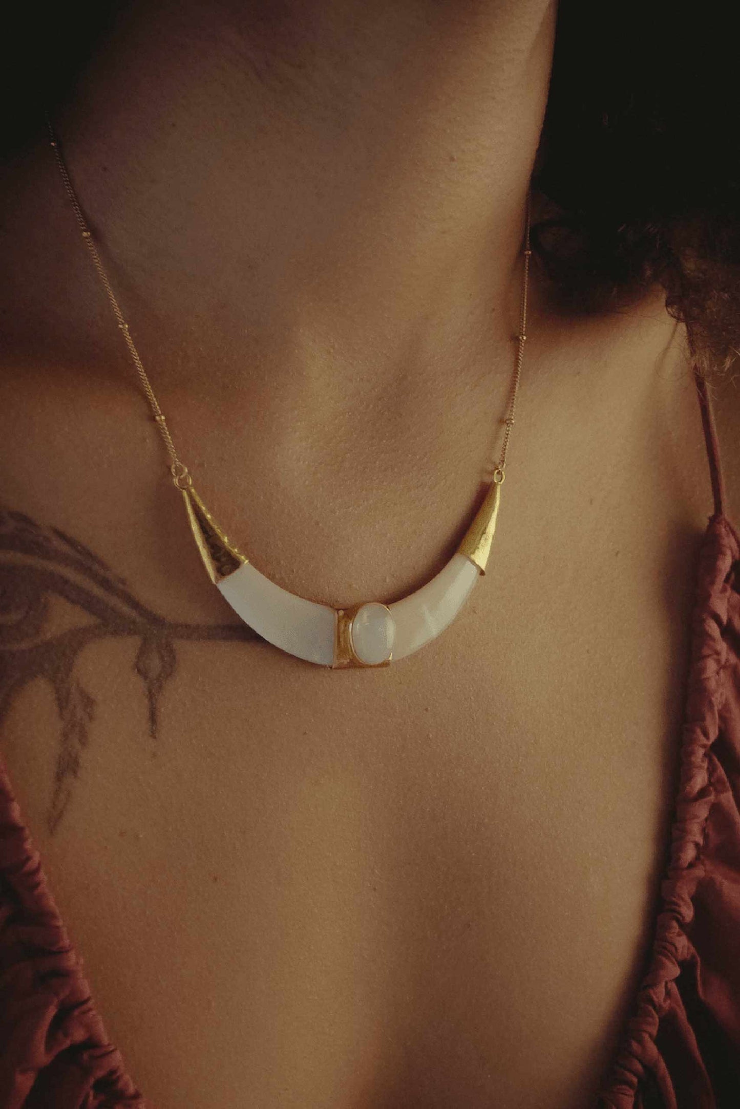 Oshun White Shell Necklace